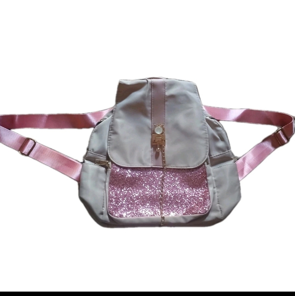 Pink and Beige Women's Bag